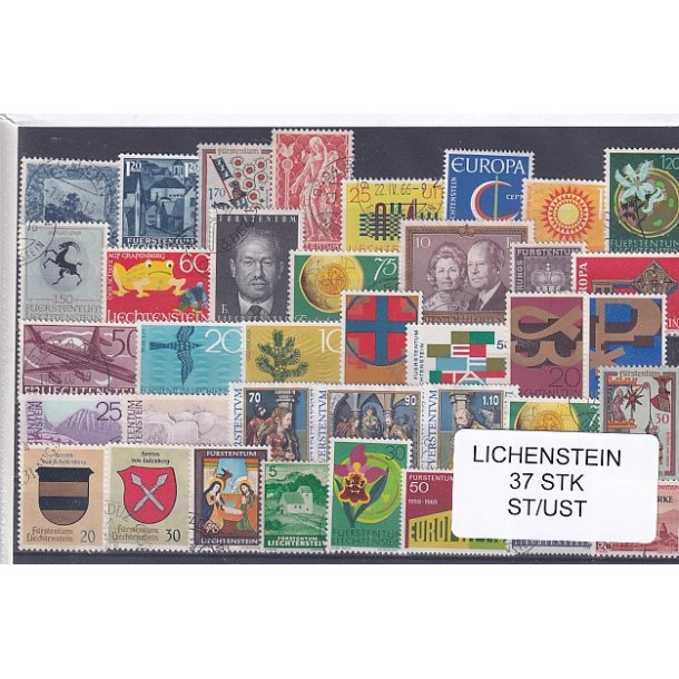 Lichtenstein Samling 37 Stk. Stemplet/Ustemplet