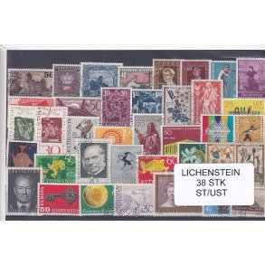 Lichtenstein Samling 38 Stk. Stemplet/Ustemplet