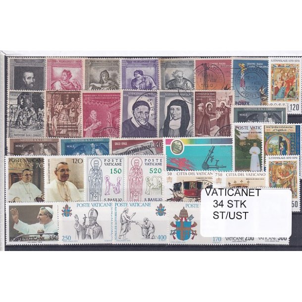 Vatikanet Samling - 34 Stk. Stemplet/Ustemplet