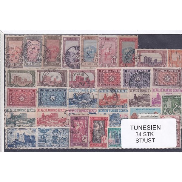 Tunesien Samling - 34 Stk. Stemplet/Ustemplet