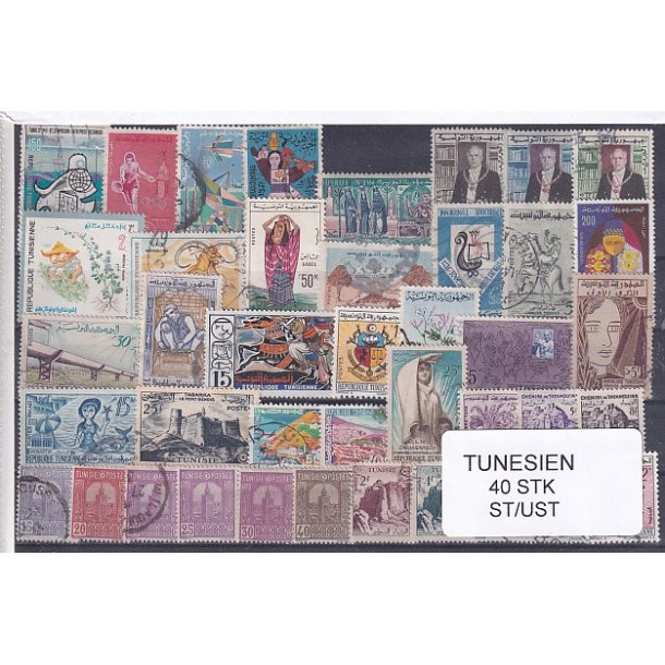 Tunesien Samling - 40 Stk. Stemplet/Ustemplet