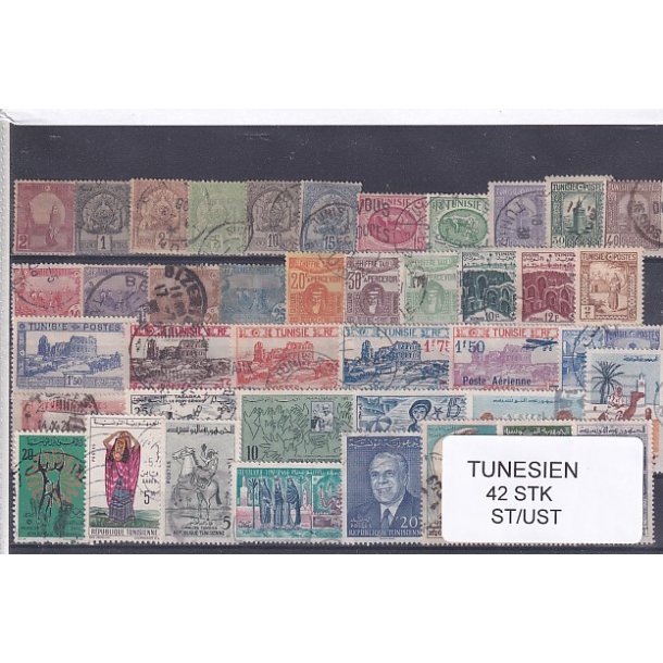 Tunesien Samling - 42 Stk. Stemplet/Ustemplet