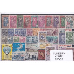 Tunesien Samling - 42 Stk. Stemplet/Ustemplet