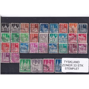 Tyskland Zoner -Bygninger - 33 Stk. Stemplet