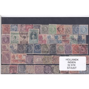 Hollands Indien Samling - 52 Stk. Stemplet/Ustemplet