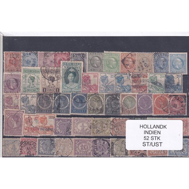 Hollands Indien Samling - 52 Stk. Stemplet/Ustemplet