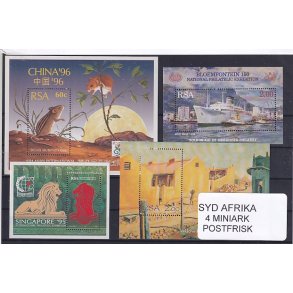 Syd Afrika Samling - 4 Miniark - Postfrisk