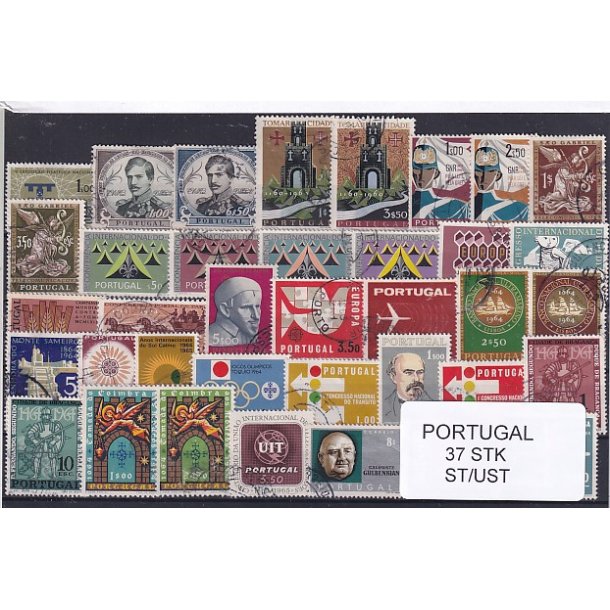 Portugal Samling - 37 Stk. Stemplet/Ustemplet