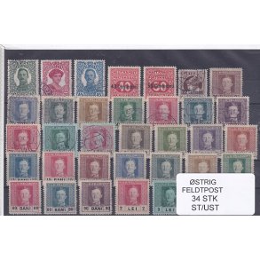 strig Feldpost - 34 Stk. Stemplet/Ustemplet