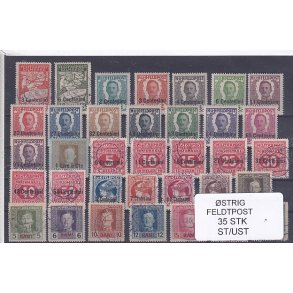 strig Feldpost - 35 Stk. Stemplet/Ustemplet