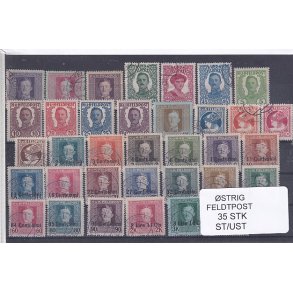 strig Feldpost - 35 Stk. Stemplet/Ustemplet