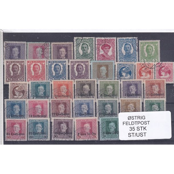 strig Feldpost - 35 Stk. Stemplet/Ustemplet