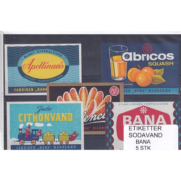 Etiketter - Sodavand - Bana 5 Stk.