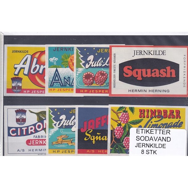 Etiketter - Sodavand - Jernkilde 8 Stk.