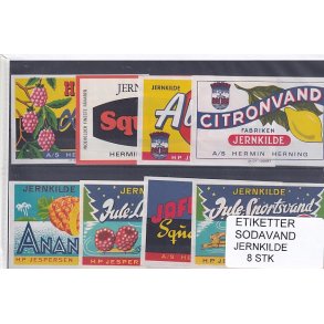 Etiketter - Sodavand - Jernkilde 8 Stk.