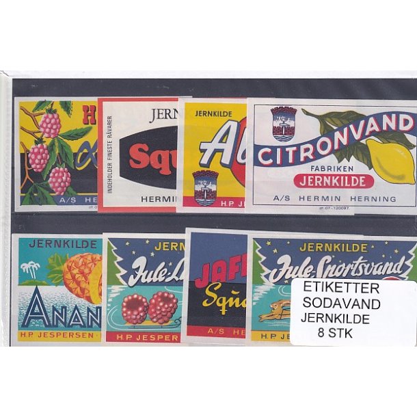 Etiketter - Sodavand - Jernkilde 8 Stk.