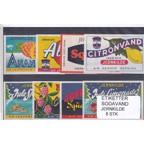 Etiketter - Sodavand - Jernkilde 8 Stk.