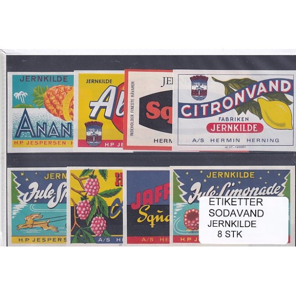 Etiketter - Sodavand - Jernkilde 8 Stk.