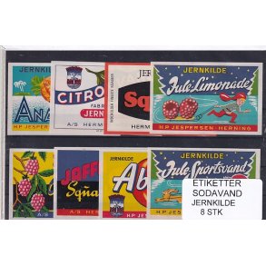 Etiketter - Sodavand - Jernkilde 8 Stk.