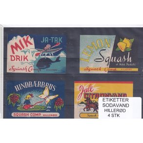 Etiketter - Sodavand - Hillerd - 4 Stk.
