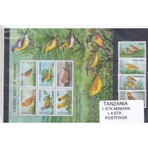 Tanzania - 1 Stk. Miniark - 4 Stk.  - Postfrisk