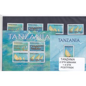 Tanzania - 2 Stk. Miniark + 4 Stk.- Postfrisk