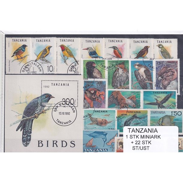 Tanzania - 1 Stk. Miniark  + 22 Stk.  - Stemplet/Ustemplet