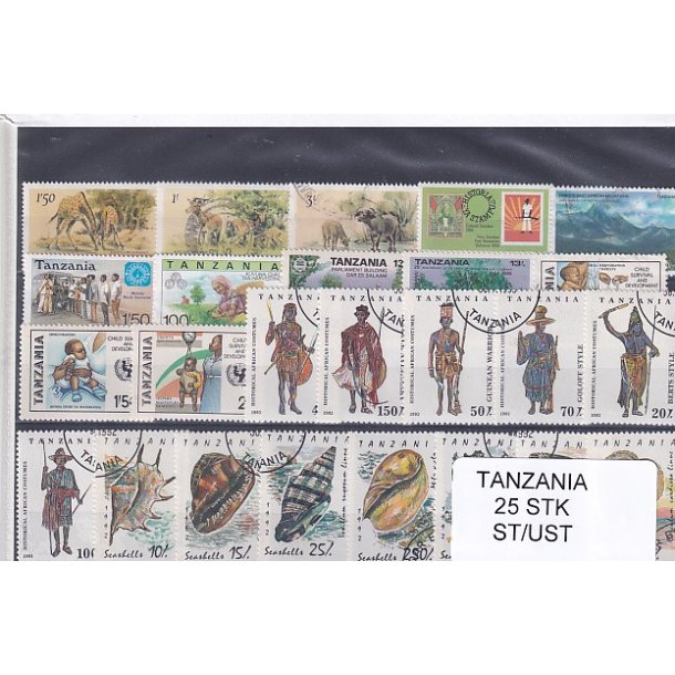 Tanzania - 25 Stk.  - Stemplet/Ustemplet