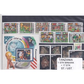 Tanzania - 1 Stk. Miniark  + 17 Stk.  - Stemplet/Ustemplet