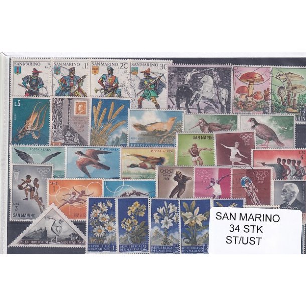 San Marino - 34 Stk Stemplet/Ustemplet