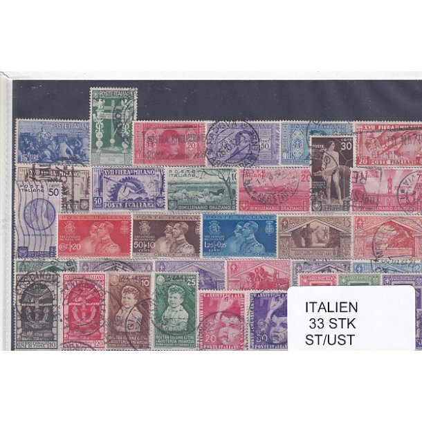 Italien Samling - 33 Stk. Stemplet/Ustemplet