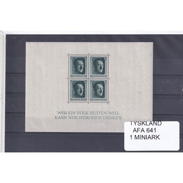 Tyskland - Miniark - AFA 641 - Takket - Ubrugt