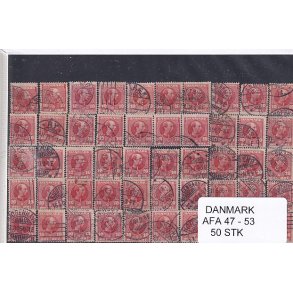 Danmark 50 stk. Afa 47/53 Stemplet/ustemplet.