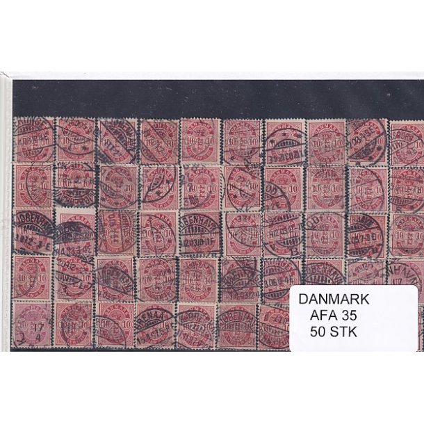 Danmark 50 stk Afa 35-B-C- Stemplet