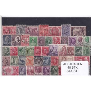 Australien Samling - 48 Stk. Stemplet/Ustemplet