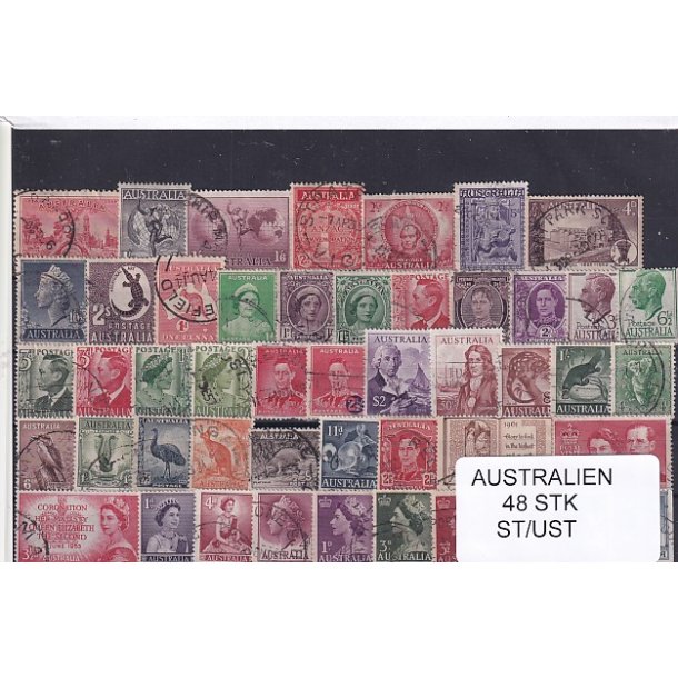 Australien Samling - 48 Stk. Stemplet/Ustemplet