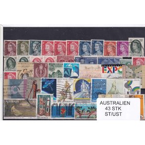 Australien Samling - 43 Stk. Stemplet/Ustemplet