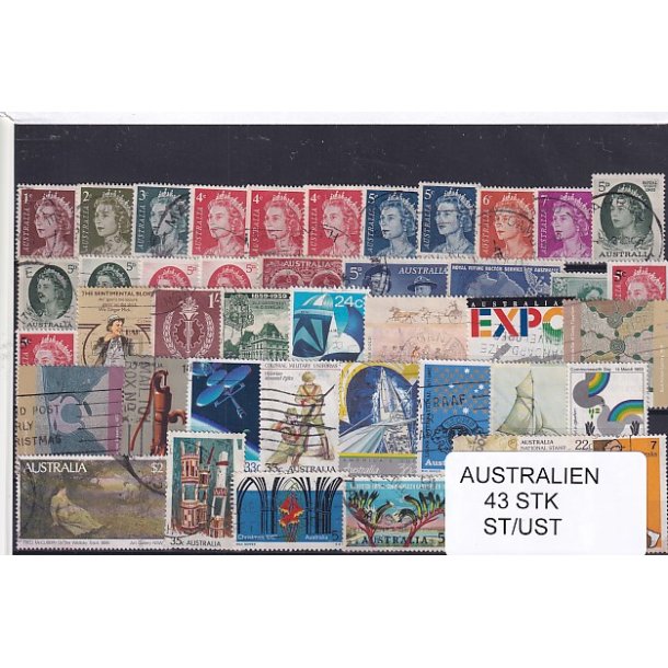 Australien Samling - 43 Stk. Stemplet/Ustemplet