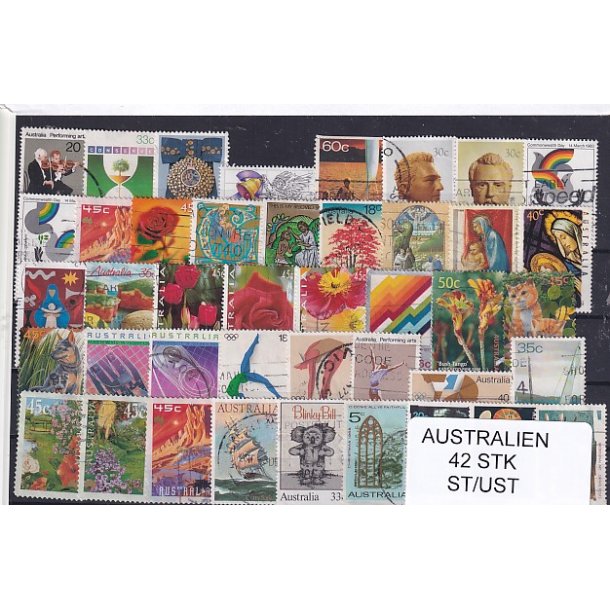 Australien Samling - 42 Stk. Stemplet/Ustemplet