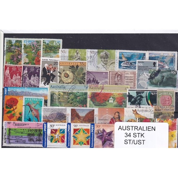 Australien Samling - 34 Stk. Stemplet/Ustemplet