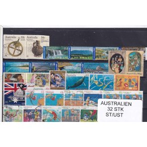 Australien Samling - 32 Stk. Stemplet/Ustemplet