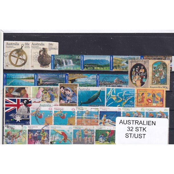 Australien Samling - 32 Stk. Stemplet/Ustemplet