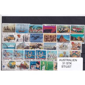 Australien Samling - 31 Stk. Stemplet/Ustemplet