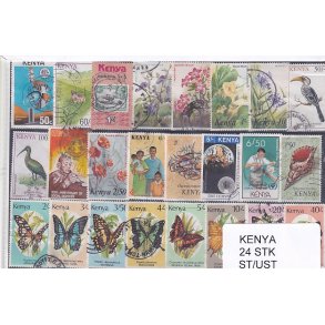 Kenya Samling - 24 Stk. Stemplet / Ustemplet