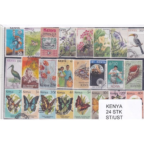 Kenya Samling - 24 Stk. Stemplet / Ustemplet