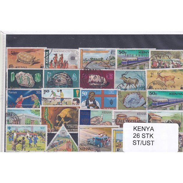 Kenya Samling - 26 Stk. Stemplet / Ustemplet