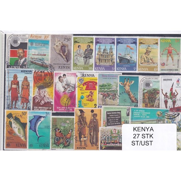 Kenya Samling - 27 Stk. Stemplet / Ustemplet