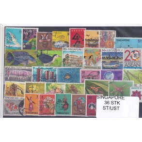 Singapore Samling. 36 Stk. Stemplet/Ustemplet