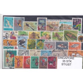 Singapore Samling. 35 Stk. Stemplet/Ustemplet