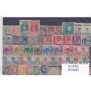 Hollands Indien Samling - 51 Stk. Stemplet/Ustemplet